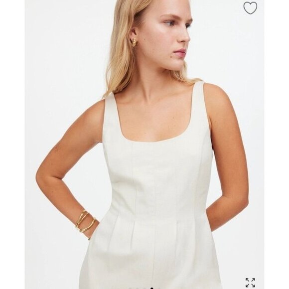 Madewell Wide-Leg Tank Jumpsuit Drapey Twill Size 8  Muted Stone Color NWT - Picture 2 of 10